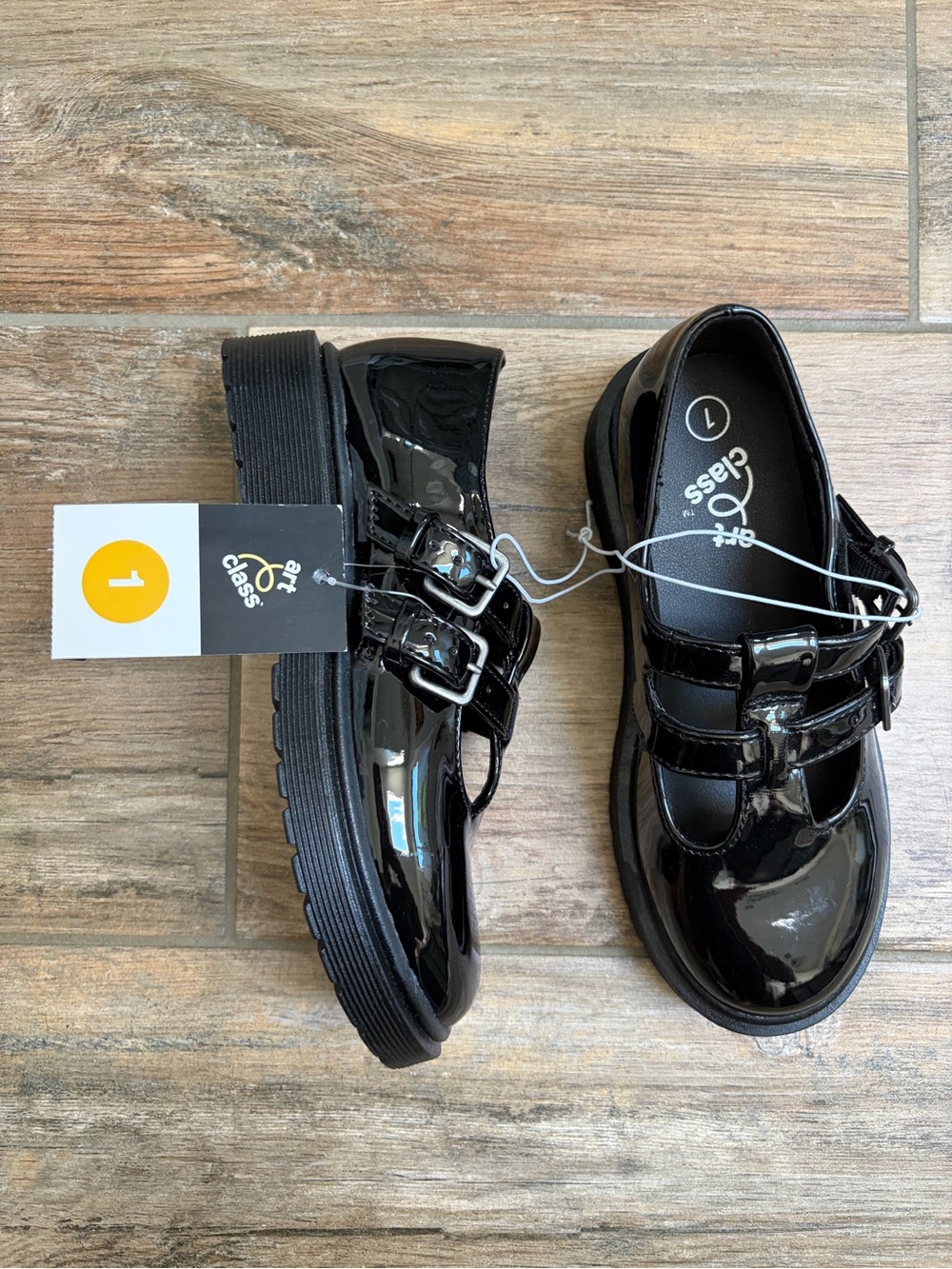 Art Class Kids' Black Patent Mary Jane Shoes - Eden shoe